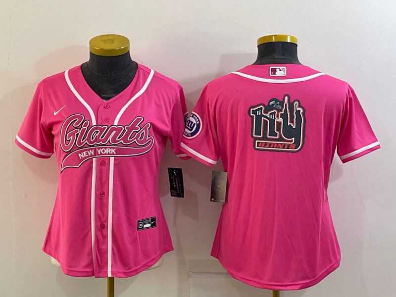 Women's New York Giants Pink Team Big Logo With Patch Cool Base Stitched Baseball Jersey,We sell and wholesale Women's New York Giants Pink Team Big Logo With Patch Cool Base Stitched Baseball Jersey on line form chian!